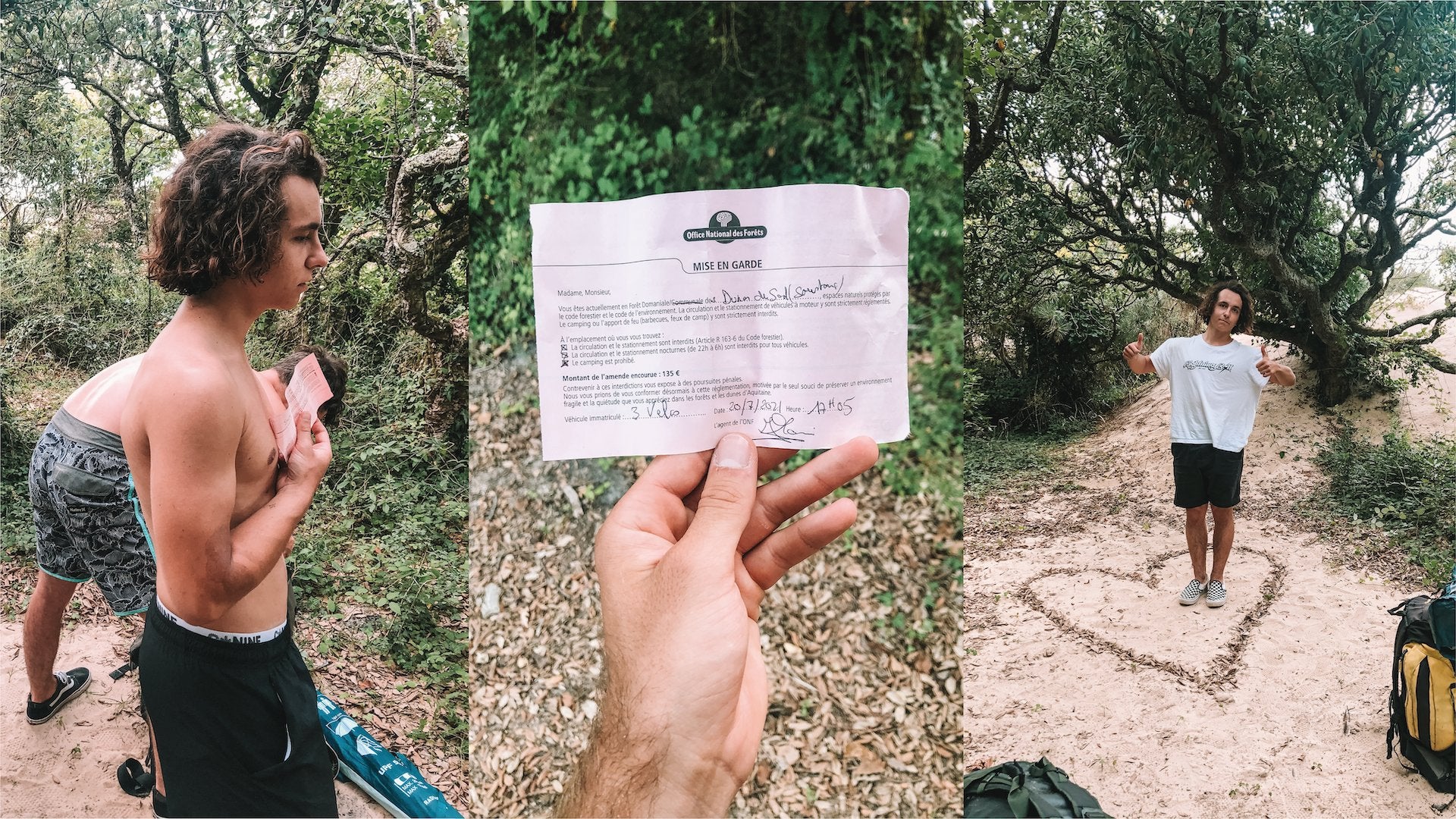 Mise en garde campement forêt des Landes