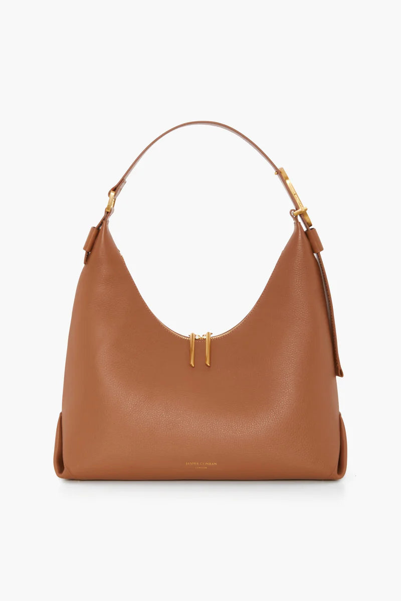 Our tan Beatrix leather scoop handbag