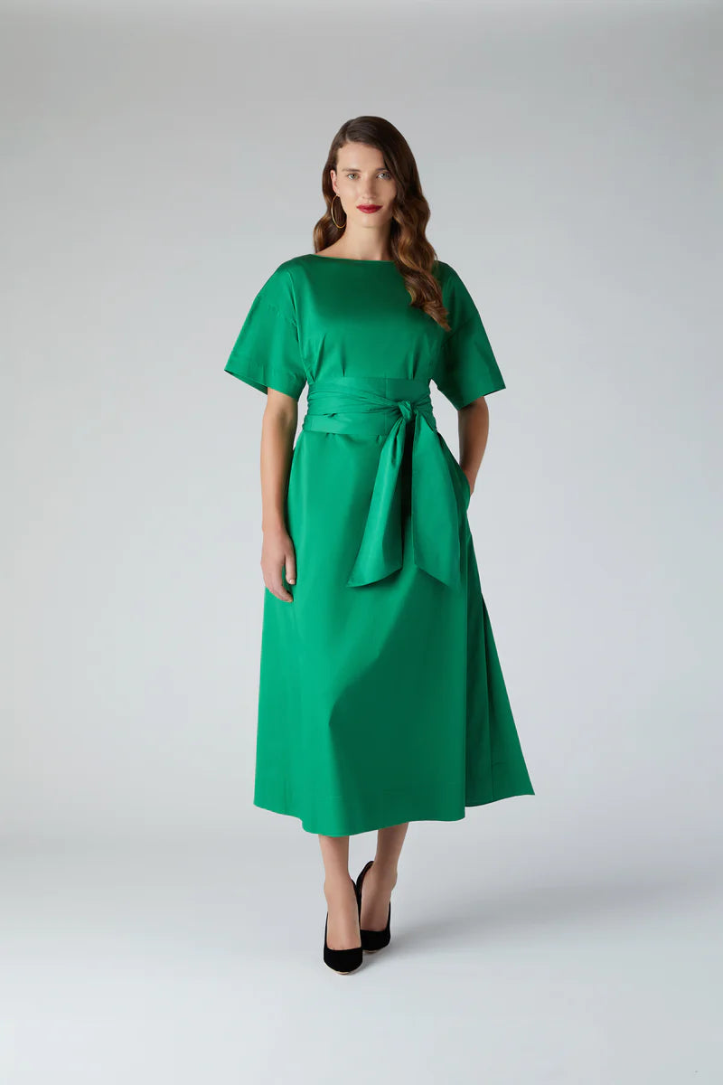 Bonne A-line Swing Dress in Green