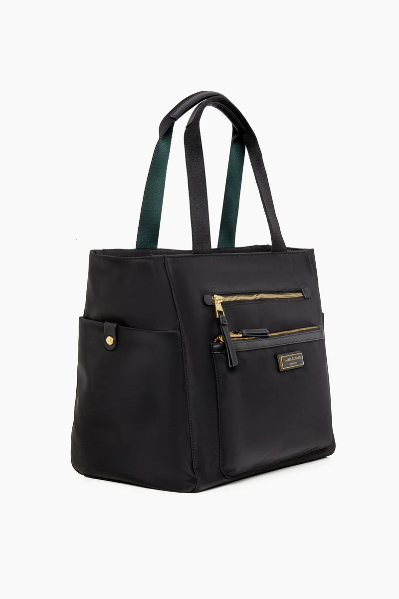Carmen Nylon Shopper Tote Bag in Black