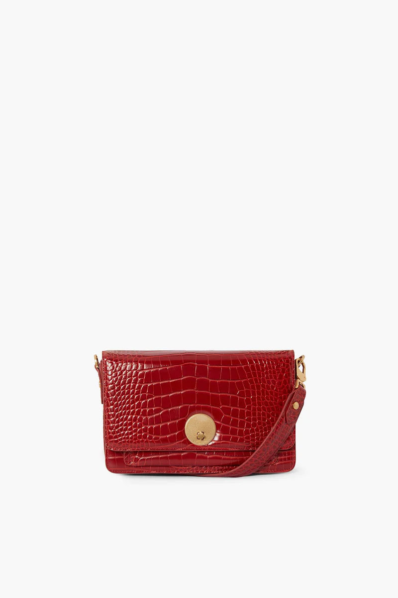 Celia Leather Multi Strap Bag in Red