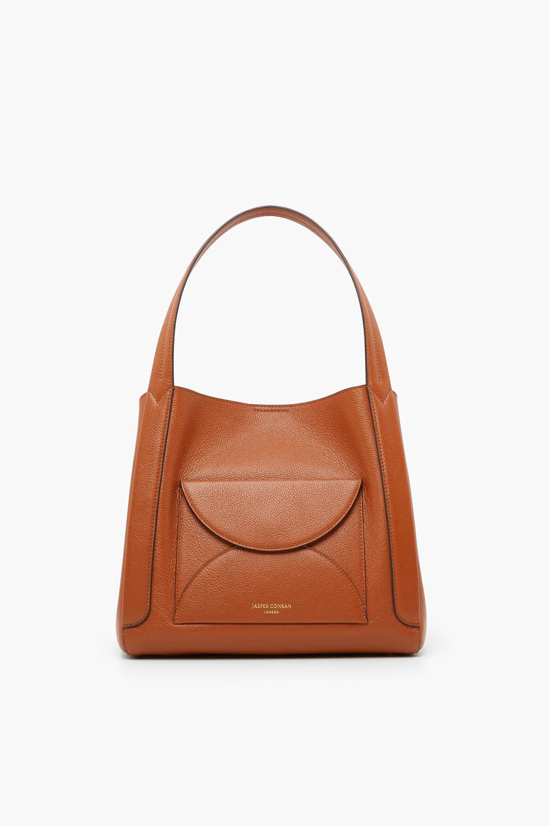 Darcey Leather Hobo Bag in Tan