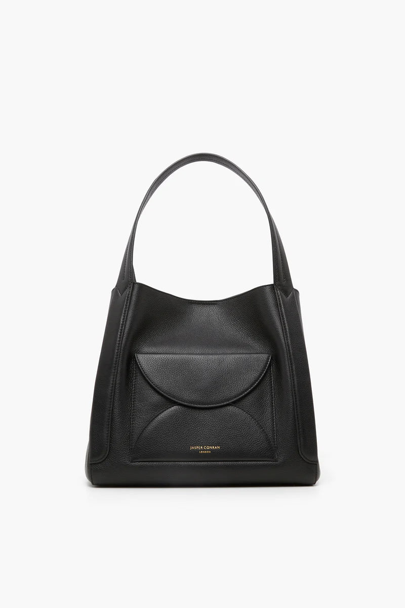 Darcey leather hobo bag in Black