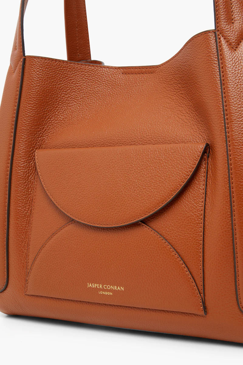 Darcey leather hobo bag in Tan