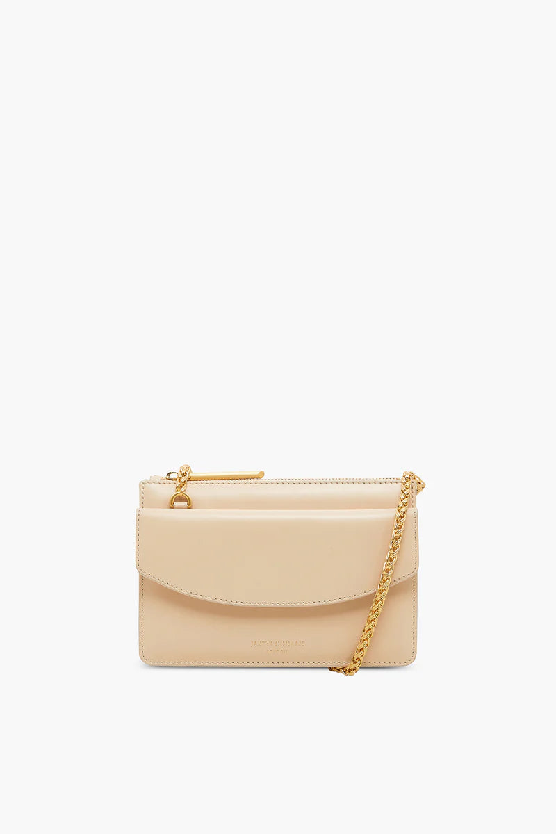 Francine Leather Chain Clutch Bag