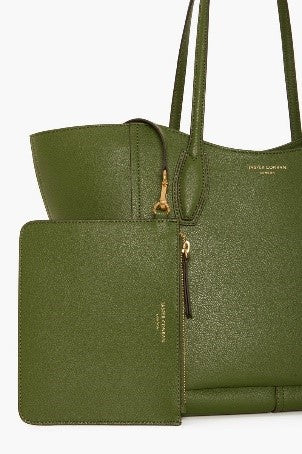 Green Bryn Leather tote bag with purse