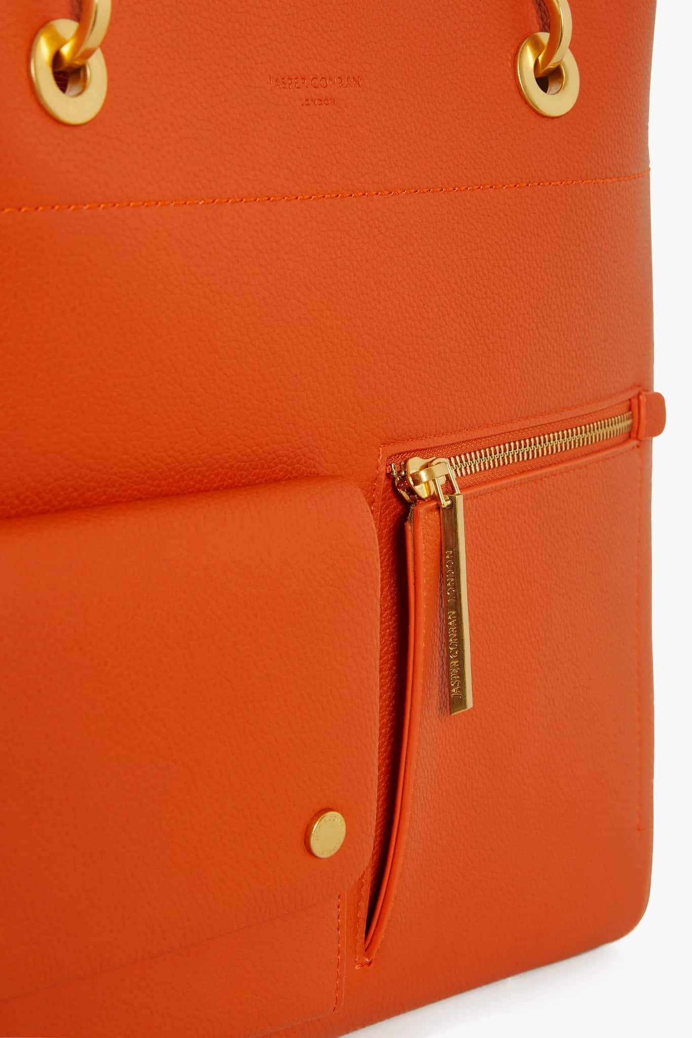 Orange Baylee Double Pocket Tote Bag