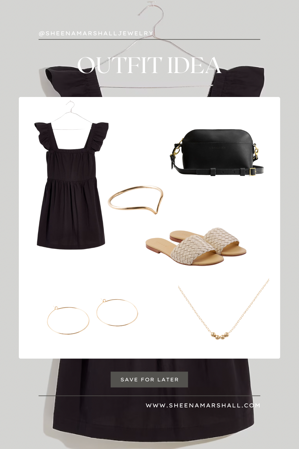 Spring Outfit Idea with Black Dress