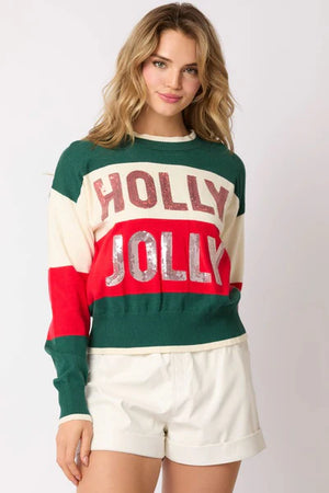 Holly Jolly Knit Sequin Sweater - Savage Roots Boutique 