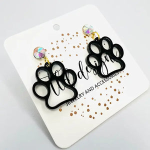 Black and Iridescent Paw Earring - Savage Roots Boutique 