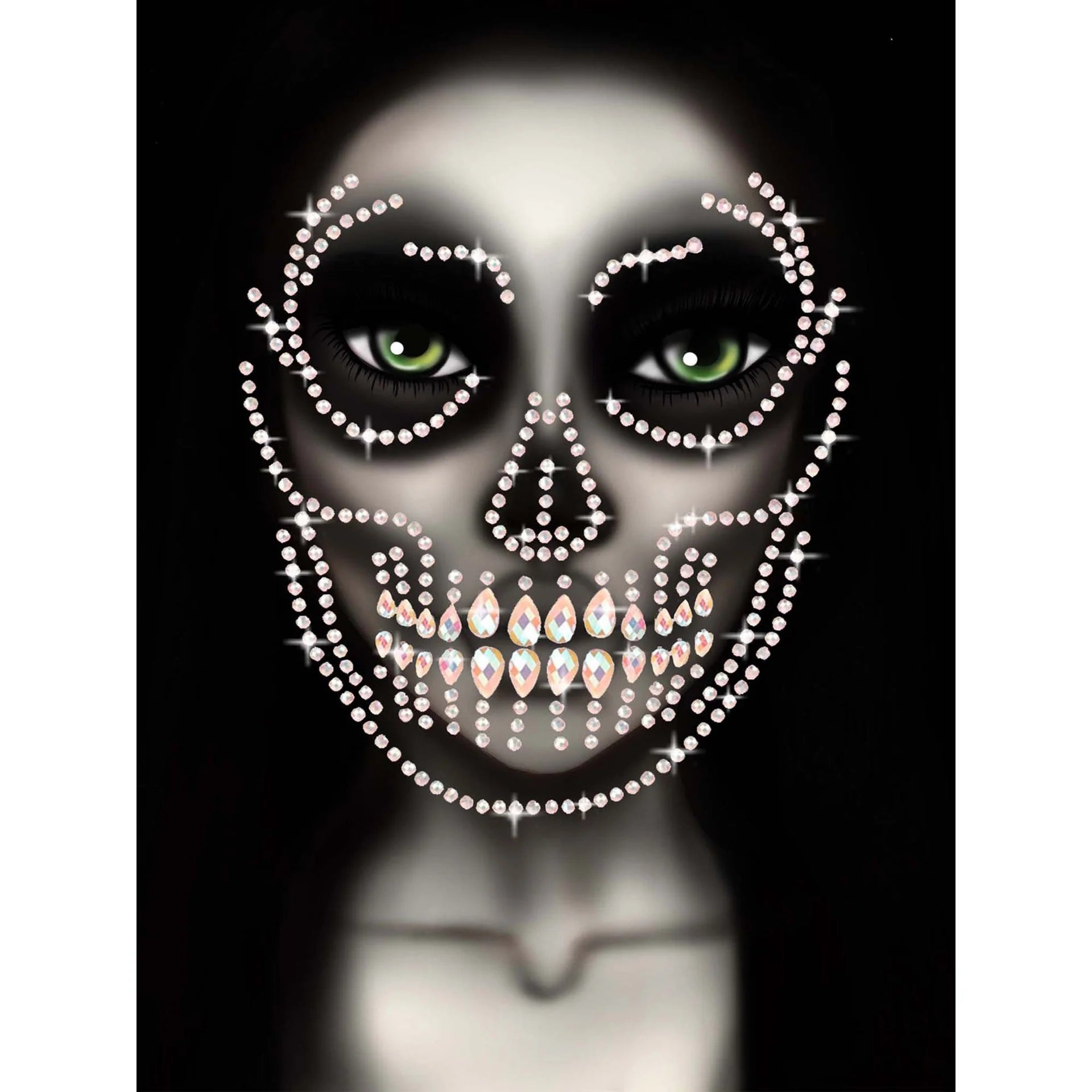 Skeleton Rhinestone Stick-On Face Jewels