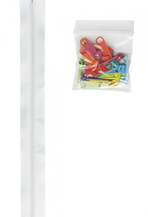 Emmaline Zippers by the Yard - White Tape SIZE 5 – Threaded Lines