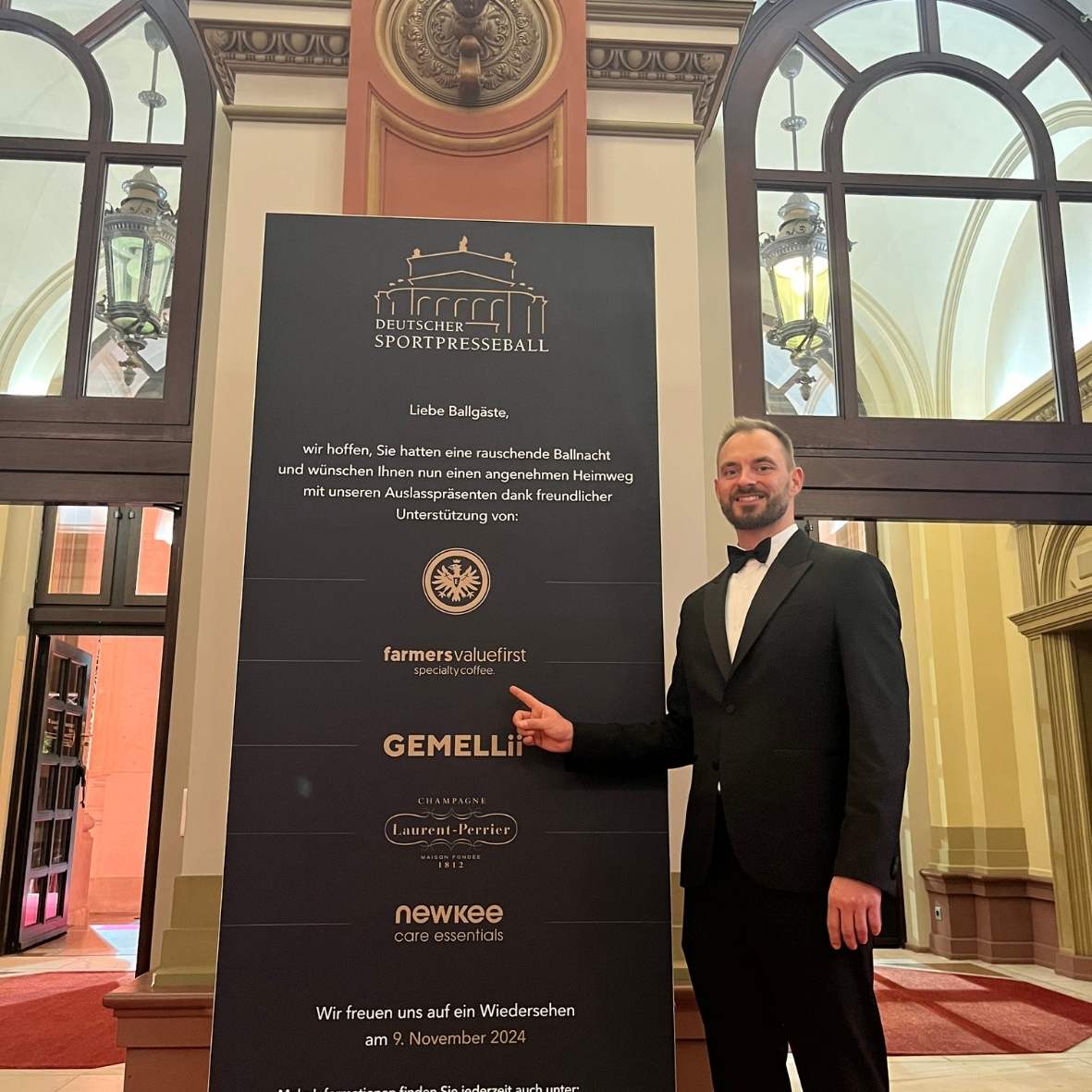 It was a pleasure for us! André Näder at 41st Deutsche SportpresseBall promoting his Specialty Coffee Brand farmervaluefirst