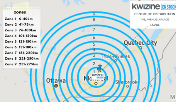 delivery zones for kwizine en stock