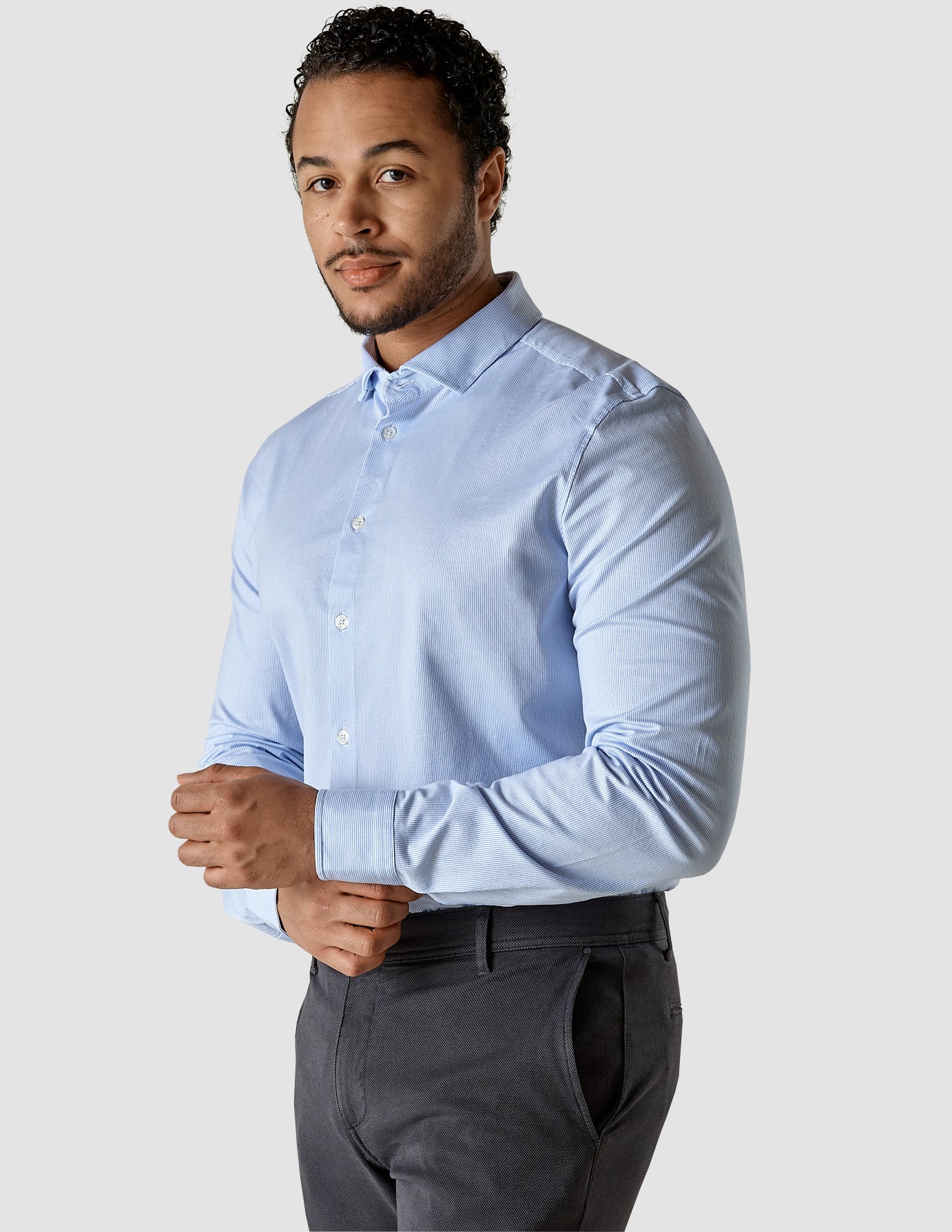 Classic Shirt Light Blue Stripes Slim | SHAPING NEW TOMORROW