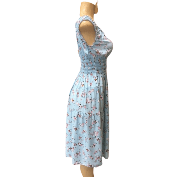 Summer Floral Dress With 5 Button Ornamentation And Elastic Top 6 Pack Assorted Colors (Size: S/M-L/XL, 3-3)