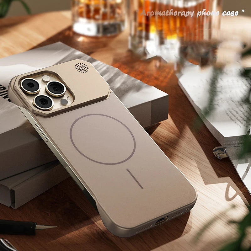 Magnetic Luxury Solid Color Aromatherapy Phone Case For iPhone