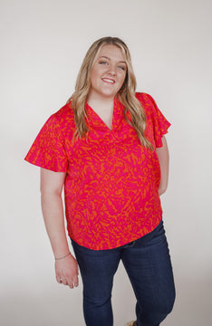 Sunset Sorbet Blouse - Curves