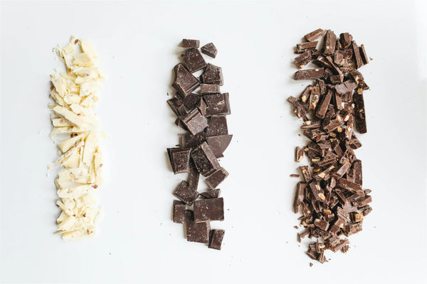 Chopped white and dark chocolate