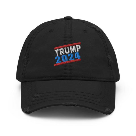 TRUMP 2024! Distressed Dad Hat - Us Against Media