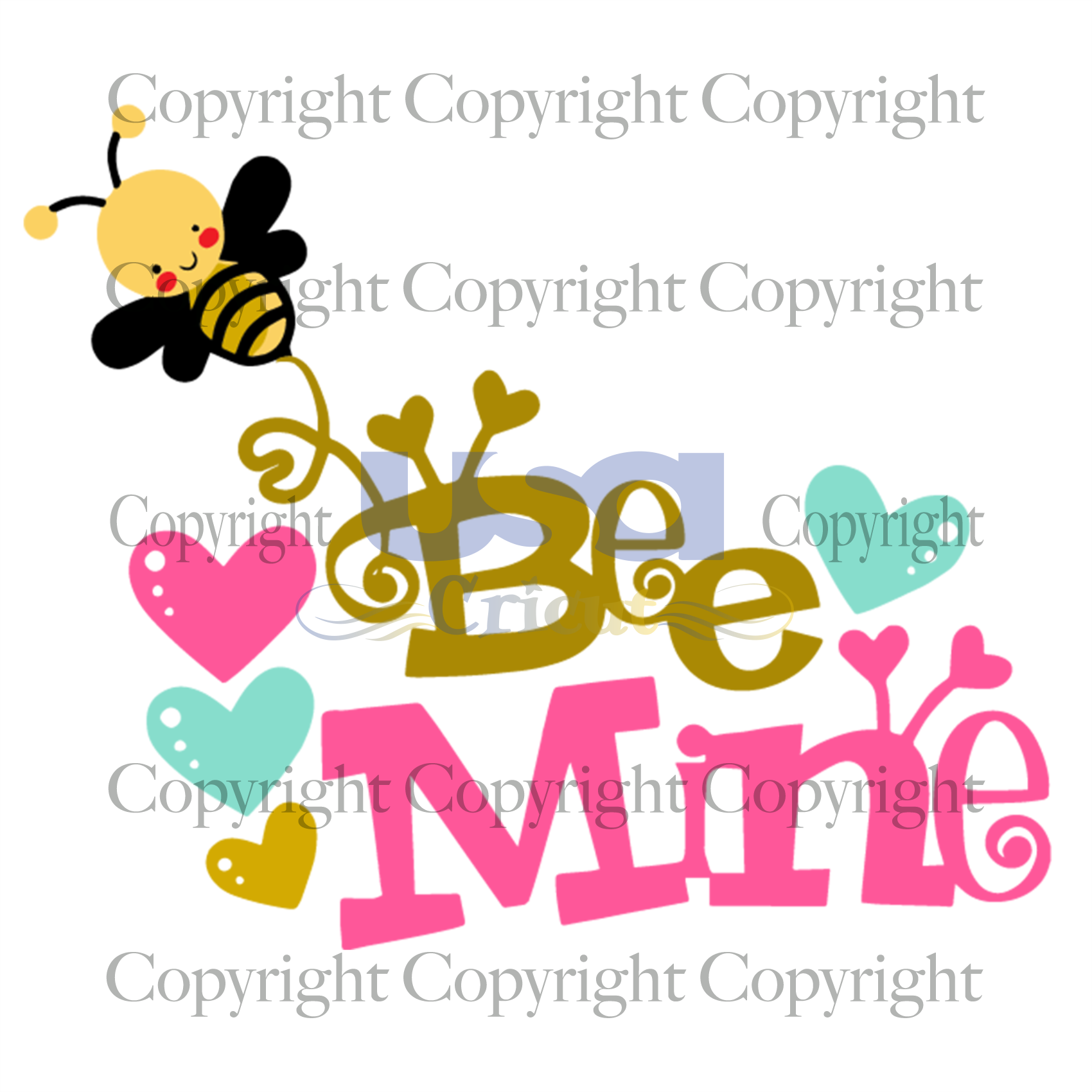 Download Bee Mine Svg Valentines Svg Cute Bee Svg Honey Bee Heart Vector C Usa Cricut