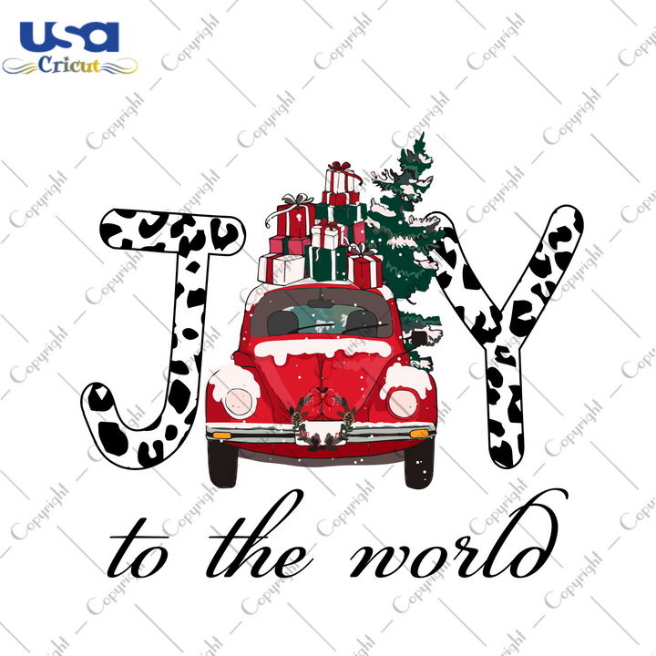 Joy To The World Cow Pattern Christmas Gift Diy Crafts Svg Files For Cricut, Silhouette Sublimation Files - USA Cricut