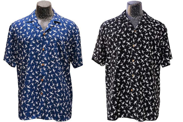 Magnum Bamboo Hawaiian Shirts in Navy and Black