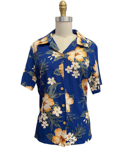 Hibiscus Garden Navy Camp Shirt