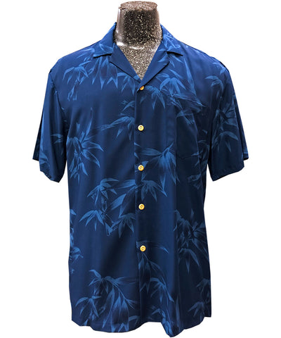 Bamboo navy Hawaiian shirt