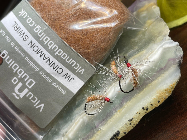 Jun Kebari tenkara flies with Vicunna dubbing JW Cinnamon Swirl