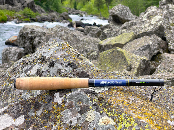 TalonMINI Pocket Tenkara Rod on the river side ready for fly fishing