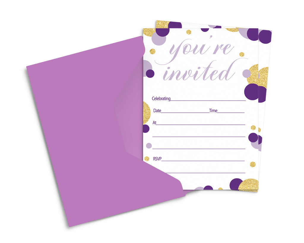 Paper Clever Party Indigo Floral Invitations with Envelopes (15 Pack) All  Occasion Fill In Blank Invites for Wedding, Showers, Graduation, Birthday