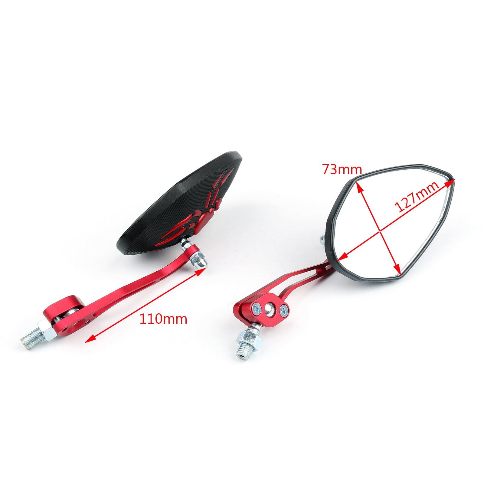 Universal 8mm 10mm Motorcycle Moto Spider Adjusted Rear View Side Mirrors Red