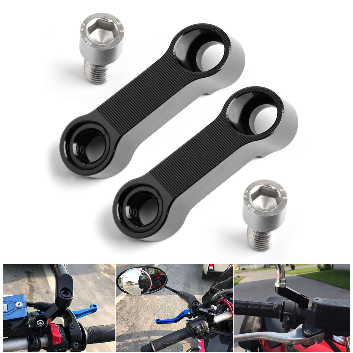 M10x1.5mm ABS Mirror Extender Extension Riser For BMW R1200GS F 900 S