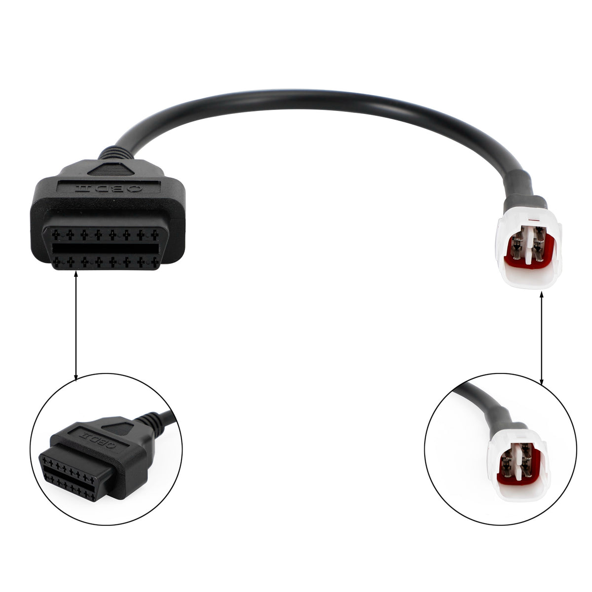 Yamaha MC kabel adapter 3 och 4 pin till OBD2
