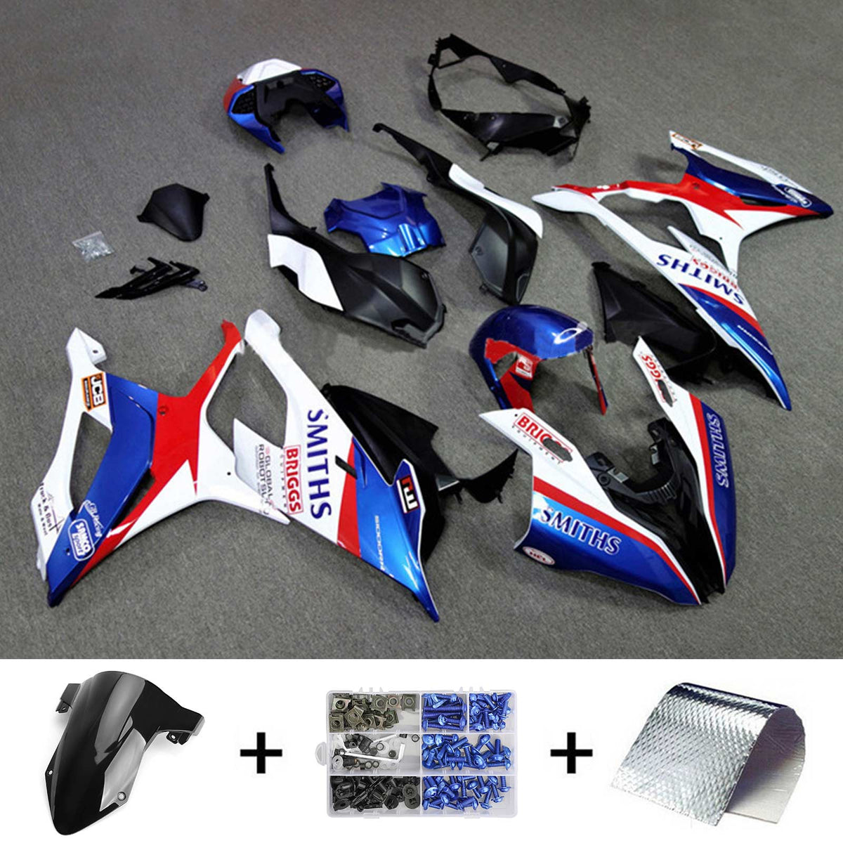 Kit déco BMW S1000RR 2009/11 1.3 Noir Bleu Blanc