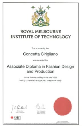 Certification in being a dressmaker