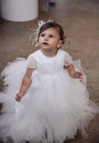 Lace ivory baptism dress