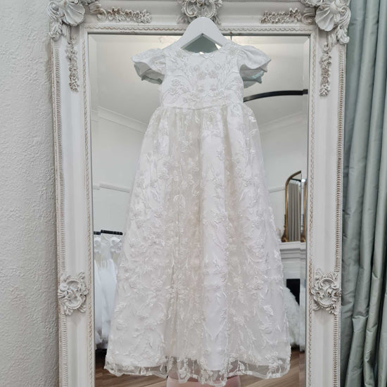 Baby Girl Sleeveless Baptism Dress Christening Gown with Bonnet and Overlay  3M - Walmart.com
