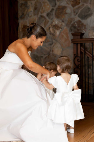 flowergirls dresses ivory mikado