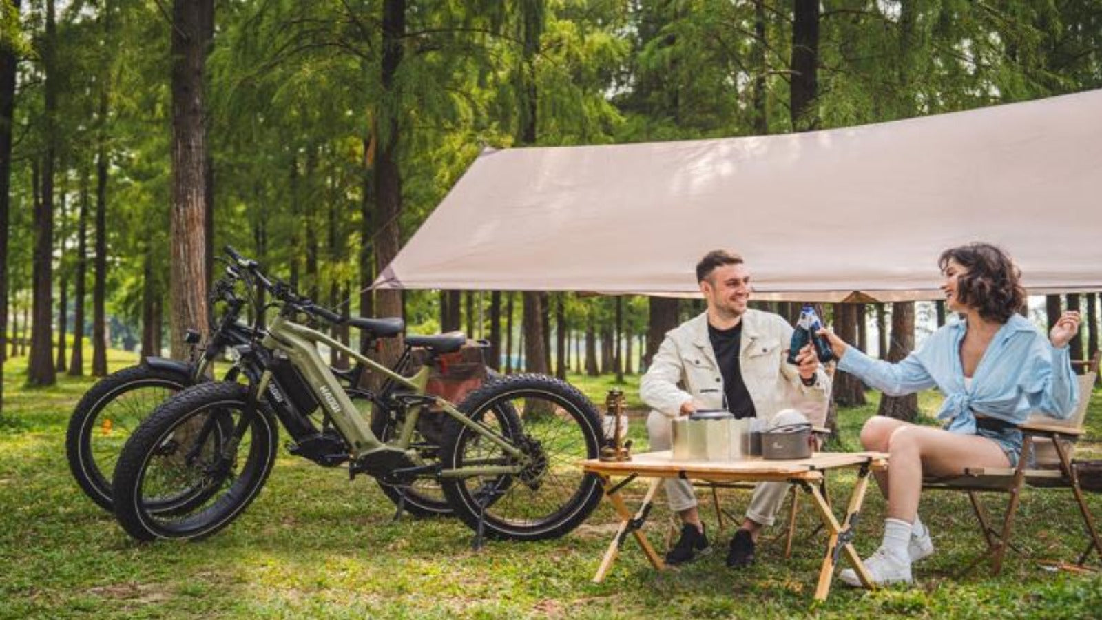 camping with haoqi ebike