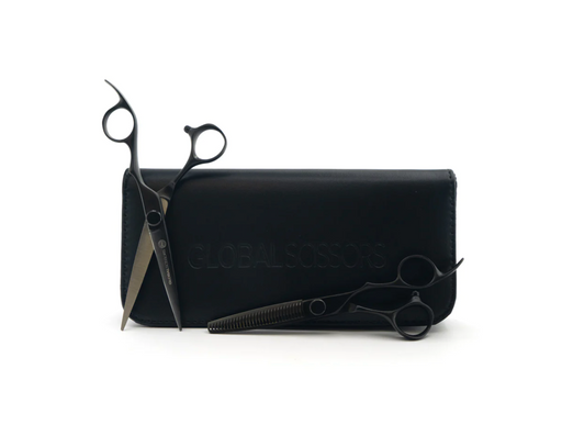 Global Scissors Midnight Cutting Scissor and Thinner Bundle - Matte Black