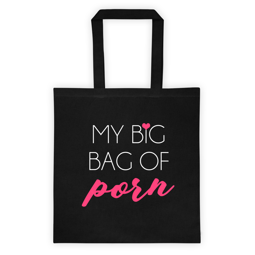 Download Big Bag Of Porn (Black) Tote bag - Nerdy But Still Girly