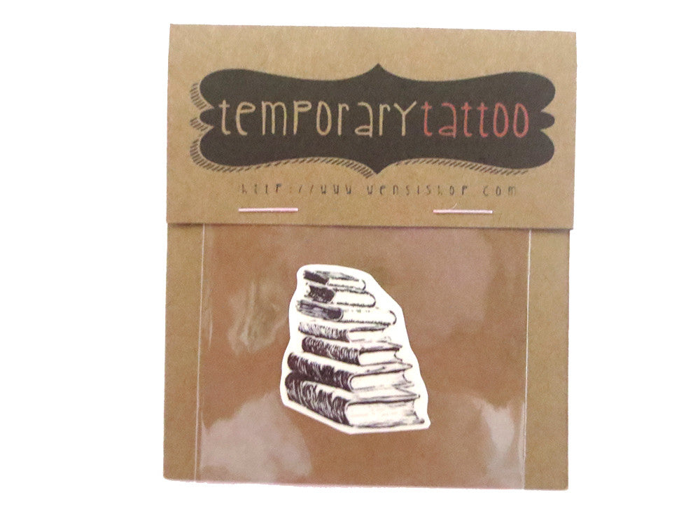 Stacks of Books Temporary Tattoo – Nerdy But Still Girly