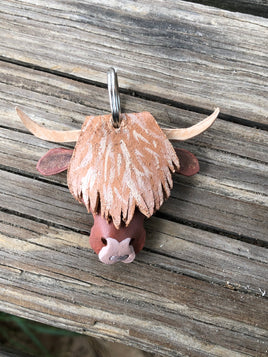 ForLeatherMore - Highland Cow - Genuine Leather Keychain - Wildlife  keychains at  Women's Clothing store