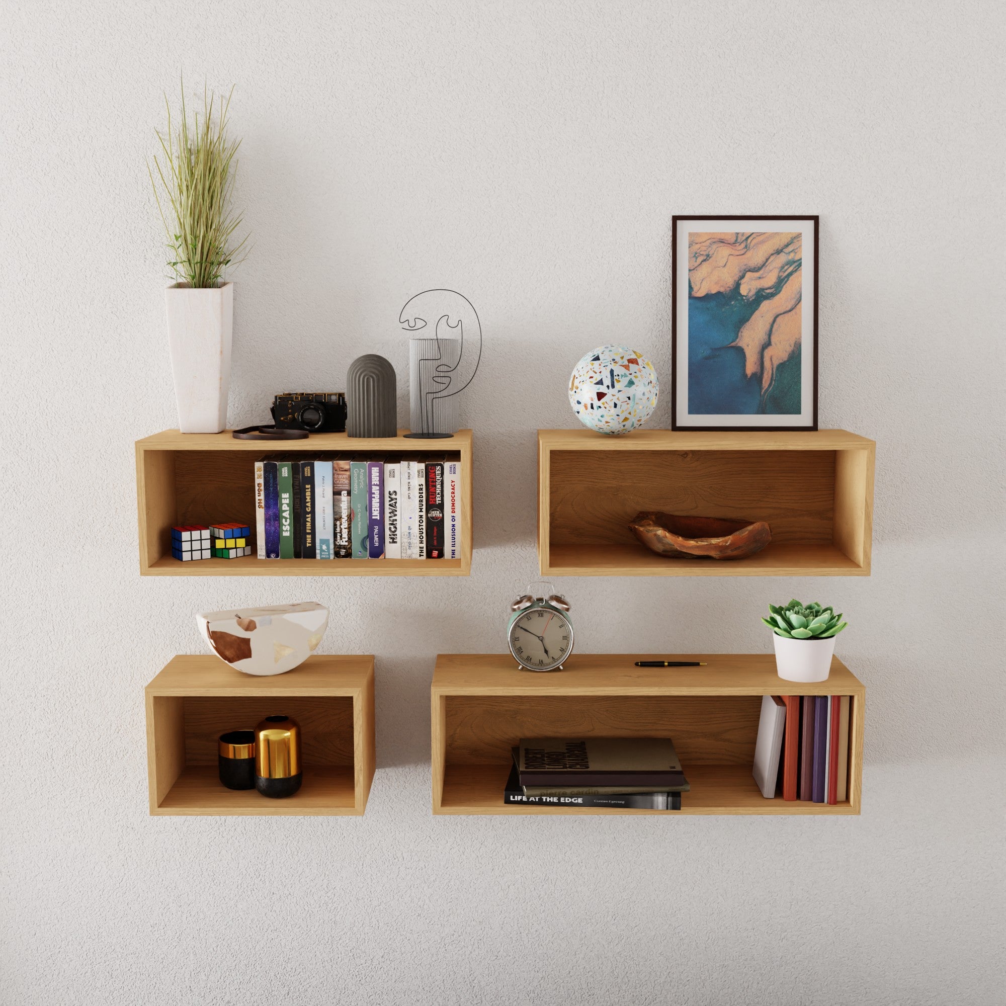 Solid Maple Floating Bookshelf