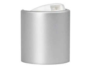 20-410 Brushed Aluminum/White Metal Shell Disc Top Cap (.270" Orifice) - Citadel Packaging