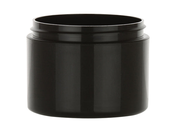 4 oz Clear PET Round Plastic Jar with Smooth Black Lid