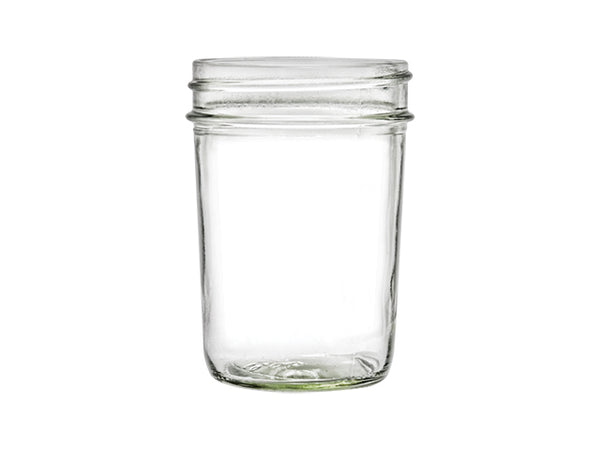 9oz Clear Glass Jars (Black Lug Cap) - 12/Case, Clear Type III 70 mm