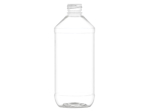 8 oz. Amber PET Plastic Modern Round Bottle, 24mm 24-400